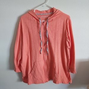 Eddie Bauer lightweight, 3/4 sleeve, zip up hoodie - 2x